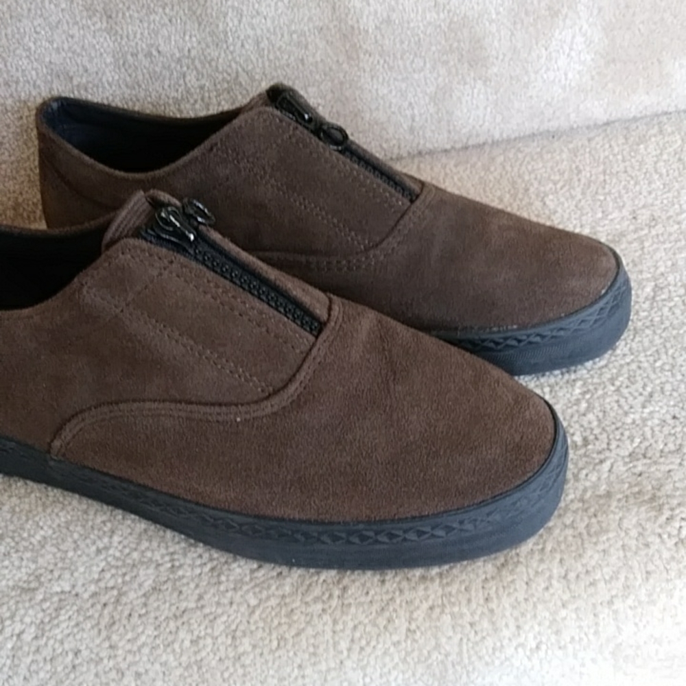 Aerosoles Suede Leather Zip Up Loafers 8B Chocolate Brown - Picture 2 of 15